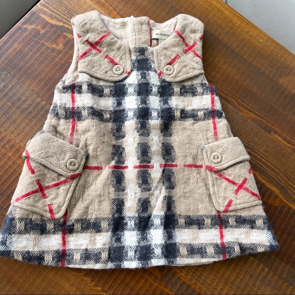 Burberry Dress wool 6/9 months sleeveless Burberry beige